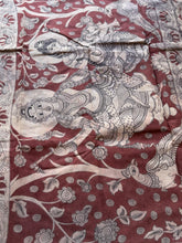 Kalahasti Pen Kalamkari Kota Saree – Rust & Beige Monochrome Elegance