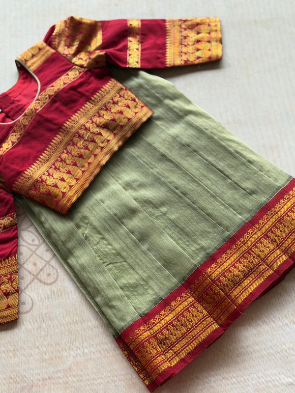 Aakriti Semi Silk Crop Top with Skirt Set - Festive Wear