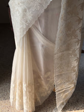 Organza Floral Embroidered Saree with Scalloped Edges