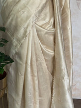 Vasiga - Ivory Bloom Tussar Saree
