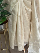 Vasiga - Ivory Bloom Tussar Saree