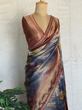Pure Organza Digital Printed Saree – Dual Tone Rustic Elegance