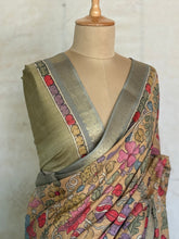 Gulmohar - Pen Kalamkari Tussar Silk Saree with Zari Border & Artistic Pallu