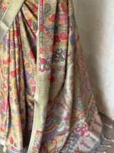Gulmohar - Pen Kalamkari Tussar Silk Saree with Zari Border & Artistic Pallu