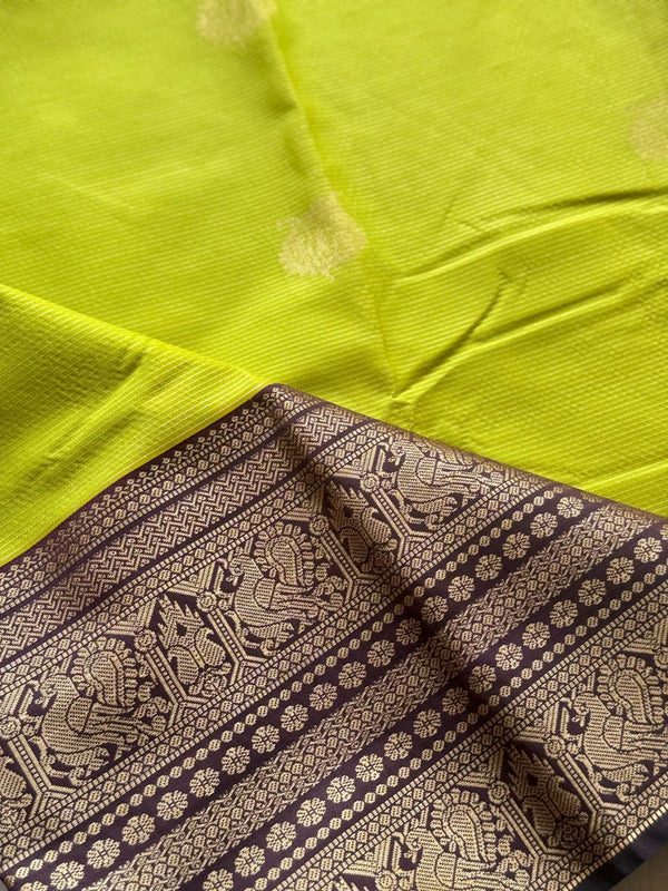 Semi Kanchi Silk Vairaoosi Saree with Double Border
