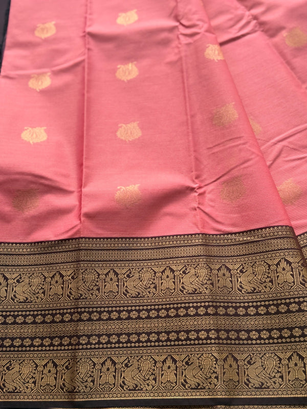 Semi Kanchi Silk Vairaoosi Saree with Double Border