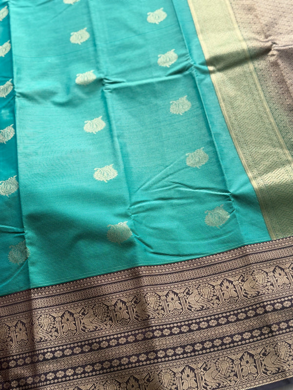 Semi Kanchi Silk Vairaoosi Saree with Double Border