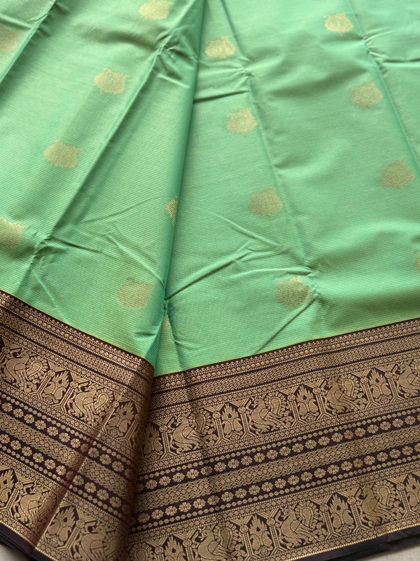 Semi Kanchi Silk Vairaoosi Saree with Double Border