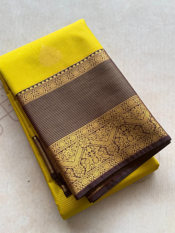 Semi Kanchi Silk Vairaoosi Saree with Double Border