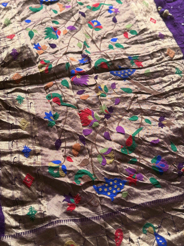 Krishvi - Pure Viscose Bandhini Saree With Paithani Border & Pallu