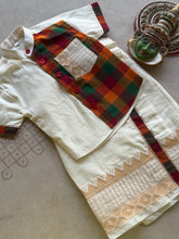 Vaishnav Boys Cotton Shirt & Dhoti Set with Chettinad Checks — Onam Edit