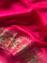 Pure Pashmina Banarasi Silk Saree – Plum Purple with Multicolour Floral & Peacock Pallu