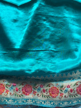 Pure Pashmina Banarasi Silk Saree – With Multicolour Floral & Peacock Pallu