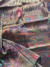 Pure Pashmina Banarasi Silk Saree – With Multicolour Floral & Peacock Pallu