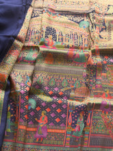 Pure Pashmina Banarasi Silk Saree – With Multicolour Floral & Peacock Pallu