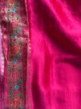 Pure Pashmina Banarasi Silk Saree – With Multicolour Floral & Peacock Pallu