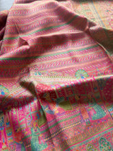 Pure Pashmina Banarasi Silk Saree – Pink Heritage Weave