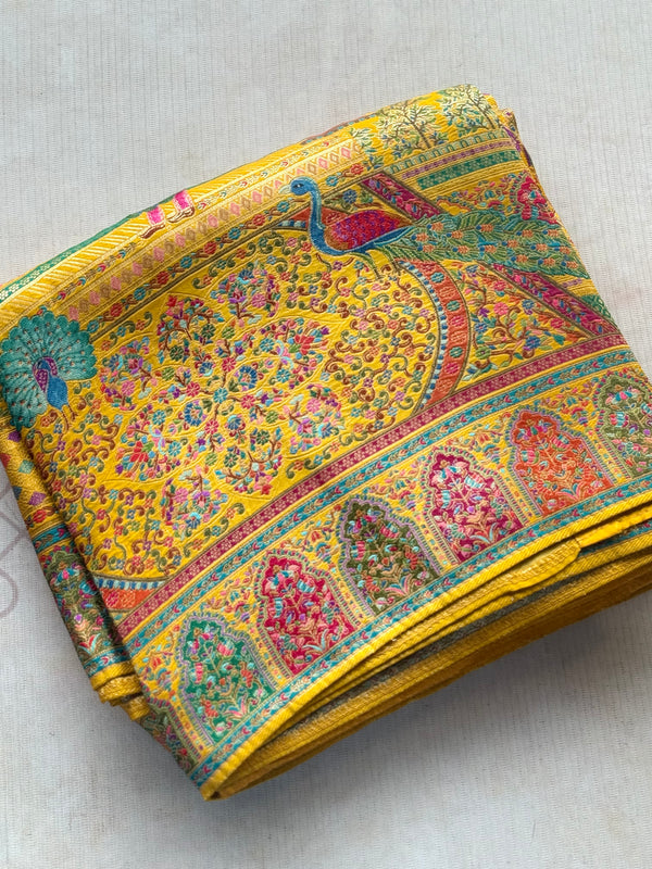 Pure Pashmina Banarasi Silk Saree – Heritage Weave
