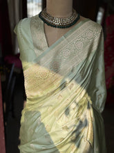 Pure Banarasi Katan Silk Saree – Mint Green