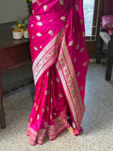 Pure Banarasi Katan Silk Saree – Hot Pink