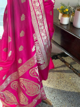 Pure Banarasi Katan Silk Saree – Hot Pink