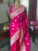 Pure Banarasi Katan Silk Saree – Hot Pink