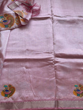 Narthaki - Mangalagiri Semi Silk Tanjore Handpainted Saree with Silver Temple Zari Border