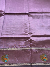 Narthaki - Mangalagiri Semi Silk Tanjore Handpainted Saree with Silver Temple Zari Border