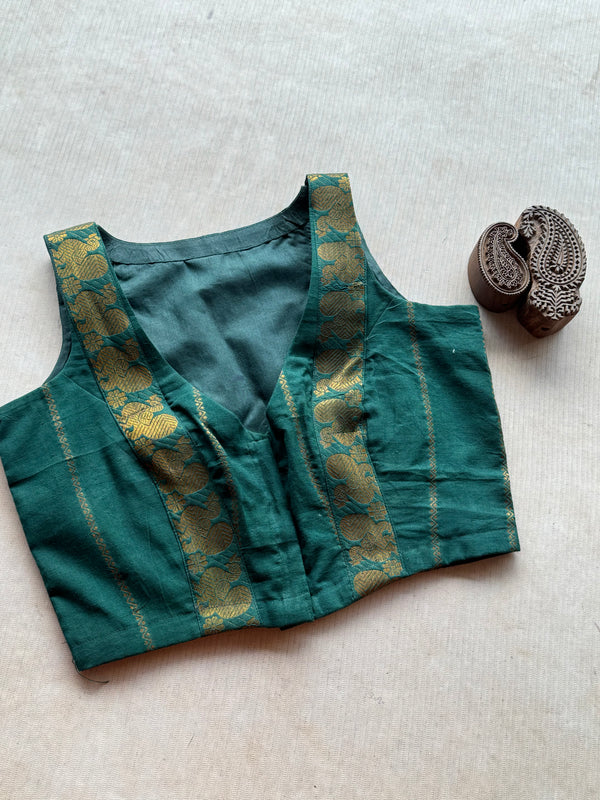 Nritya - Deep Green Veldhari Blouse