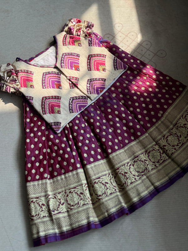 Trupti - Sequin Embroidered Crop Top & Banarasi Skirt – Festive Edit