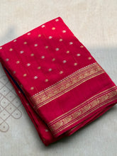Rani Pink Mysore Crepe Silk Saree with All-Over Butta & Bentex Border