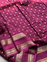 Burgundy Mysore Crepe Silk Saree with All-Over Butta & Bentex Border