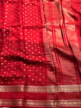 Red Mysore Crepe Silk Saree with All-Over Butta & Bentex Border