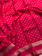 Rani Pink Mysore Crepe Silk Saree with All-Over Butta & Bentex Border