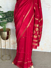 Pratya - Red Crepe Silk Saree | Boutique Sarees