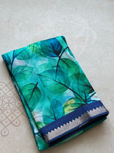 Mangalgiri Digital Printed Saree with Silver Zari Nizami Border | Studio Virupa