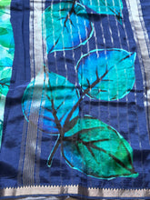 Mangalgiri Digital Printed Saree with Silver Zari Nizami Border | Studio Virupa