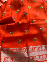 Mangalgiri Digital Printed Saree with Floral Print & Silver Zari Border | Studio Virupa