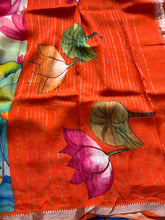 Mangalgiri Digital Printed Saree with Floral Print & Silver Zari Border | Studio Virupa