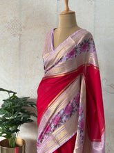 Mysore Crepe Silk Mubbagam Saree with Floral Borders – Festive Ethnic Wear