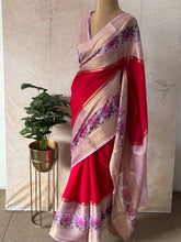 Mysore Crepe Silk Mubbagam Saree with Floral Borders – Festive Ethnic Wear
