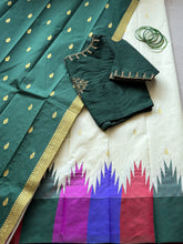 Pure Thirubuvanam Silk Saree with Talampoo Korvai with Buttas | Handcrafted Aari Work Blouse