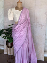 Gulabi Lilac Saree with Hakoba Lace Border