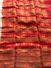 Semi Mysore Crepe Silk Saree with Rich Red & Gold Zari Border