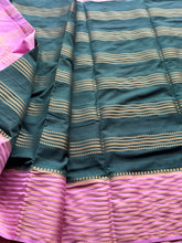 Semi Mysore Crepe Silk Saree with Golden Line Zari