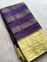 Semi Mysore Crepe Silk Saree with Golden Zari Lines