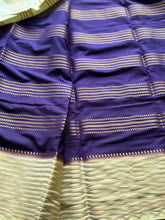 Semi Mysore Crepe Silk Saree with Golden Zari Lines