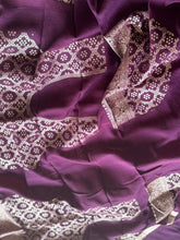 Vermilion Red & Royal Plum Banarasi Semi Tussar Saree with Rich Zari Weaving