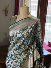 Banarasi Katan Silk Saree - Dark Green Shade