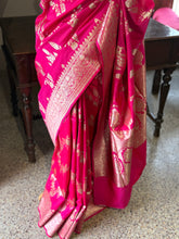 Banarasi Katan Silk Saree in Rani Pink with Zari Buttas